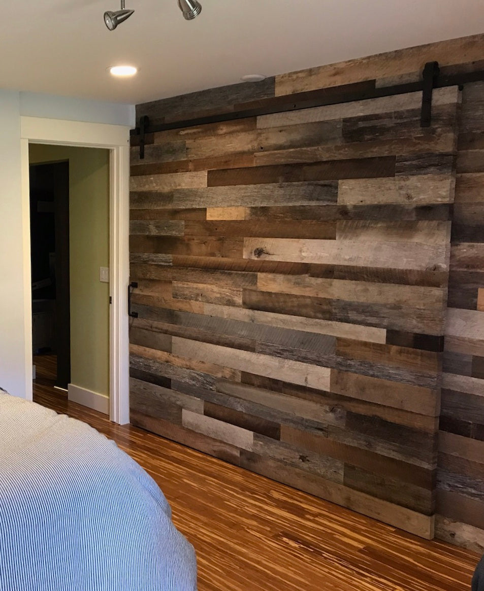Brown Reclaimed Wood Planks for Wall 47”x 4”/ 15.8 Sq. Ft