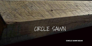 Circle sawn reclaimed wood mantle